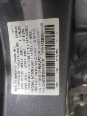 Photo 9 VIN: 2HGFC2F50JH559708 - HONDA CIVIC LX 