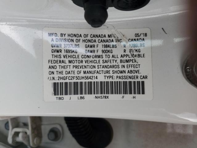 Photo 11 VIN: 2HGFC2F50JH564214 - HONDA CIVIC LX 