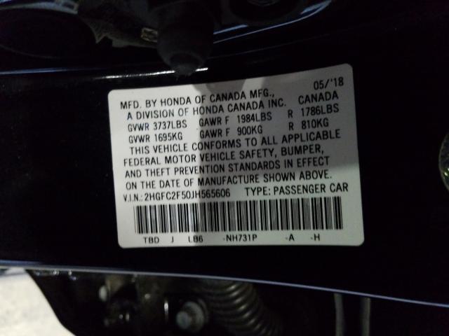 Photo 9 VIN: 2HGFC2F50JH565606 - HONDA CIVIC LX 