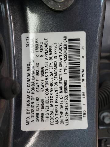 Photo 12 VIN: 2HGFC2F50JH580963 - HONDA CIVIC LX 