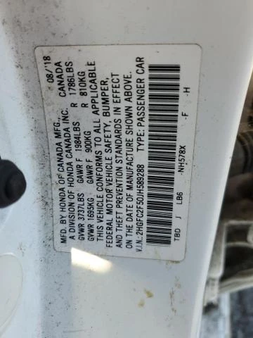 Photo 11 VIN: 2HGFC2F50JH589288 - HONDA CIVIC LX 