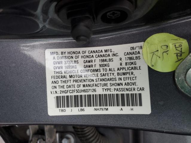 Photo 11 VIN: 2HGFC2F50JH607126 - HONDA CIVIC 