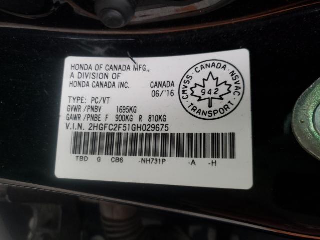 Photo 9 VIN: 2HGFC2F51GH029675 - HONDA CIVIC LX 