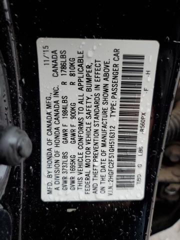 Photo 12 VIN: 2HGFC2F51GH516312 - HONDA CIVIC LX 