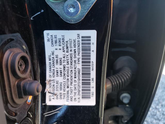 Photo 9 VIN: 2HGFC2F51GH554607 - HONDA CIVIC LX 