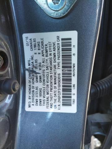 Photo 11 VIN: 2HGFC2F51GH563016 - HONDA CIVIC LX 