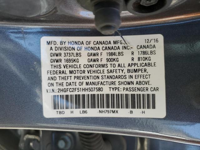 Photo 11 VIN: 2HGFC2F51HH507580 - HONDA CIVIC LX 