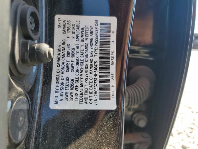 Photo 11 VIN: 2HGFC2F51HH546475 - HONDA CIVIC LX 