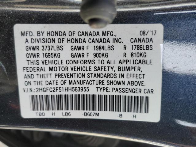 Photo 11 VIN: 2HGFC2F51HH563955 - HONDA CIVIC LX 