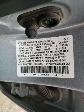 Photo 11 VIN: 2HGFC2F51JH503096 - HONDA CIVIC 