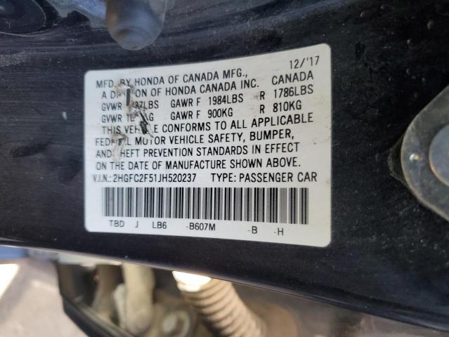 Photo 11 VIN: 2HGFC2F51JH520237 - HONDA CIVIC LX 