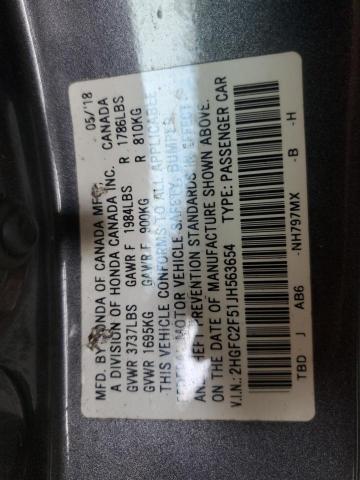 Photo 11 VIN: 2HGFC2F51JH563654 - HONDA CIVIC LX 