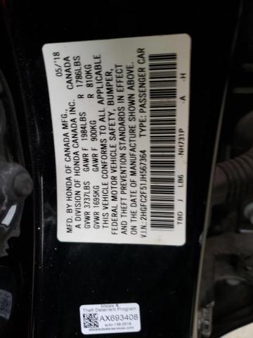 Photo 11 VIN: 2HGFC2F51JH567364 - HONDA CIVIC LX 