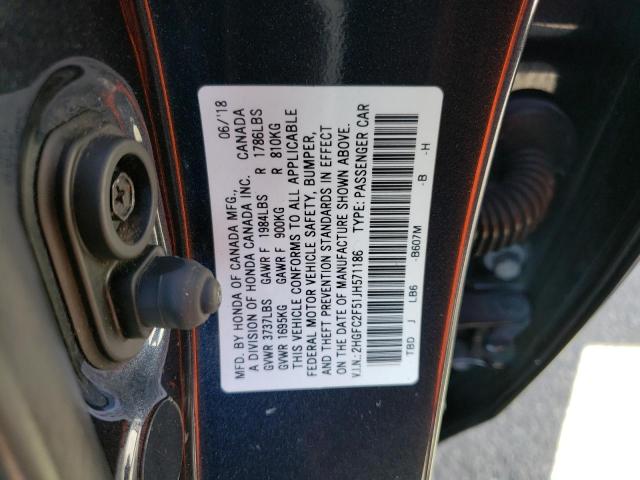 Photo 11 VIN: 2HGFC2F51JH571186 - HONDA CIVIC 