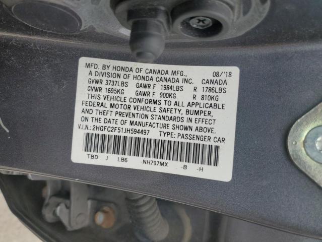 Photo 11 VIN: 2HGFC2F51JH594497 - HONDA CIVIC 