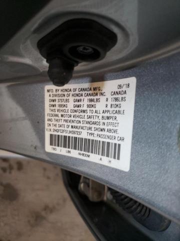 Photo 9 VIN: 2HGFC2F51JH597237 - HONDA CIVIC LX 