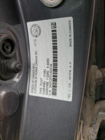 Photo 12 VIN: 2HGFC2F51LH003149 - HONDA CIVIC LX 