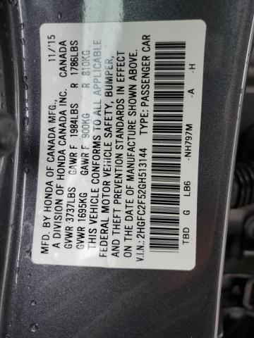 Photo 12 VIN: 2HGFC2F52GH513144 - HONDA CIVIC LX 