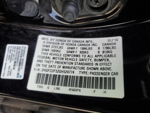 Photo 11 VIN: 2HGFC2F52GH524774 - HONDA CIVIC 