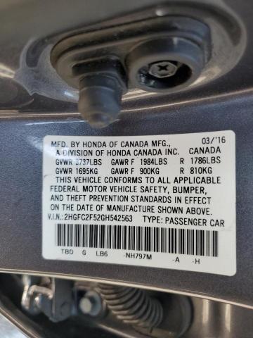 Photo 12 VIN: 2HGFC2F52GH542563 - HONDA CIVIC 