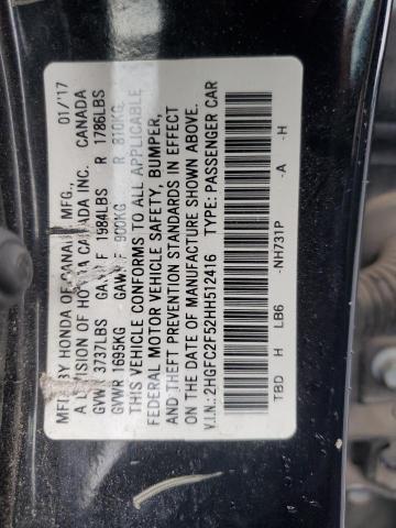 Photo 11 VIN: 2HGFC2F52HH512416 - HONDA CIVIC LX 