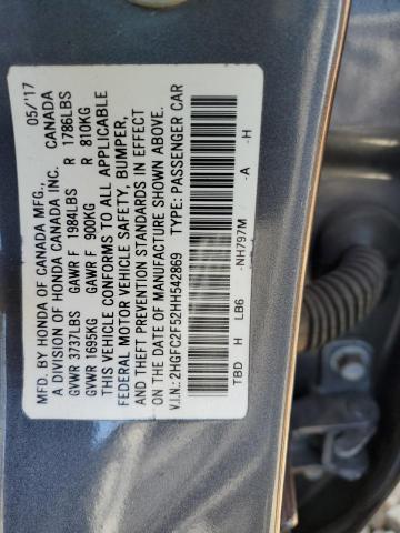 Photo 9 VIN: 2HGFC2F52HH542869 - HONDA CIVIC LX 