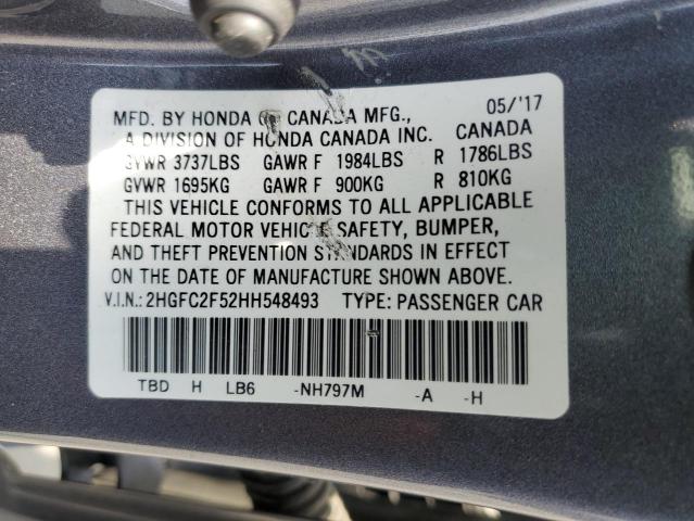 Photo 11 VIN: 2HGFC2F52HH548493 - HONDA CIVIC 