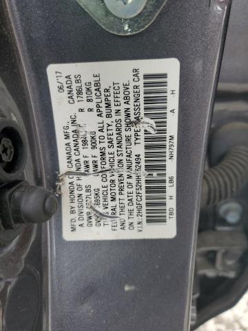 Photo 11 VIN: 2HGFC2F52HH552494 - HONDA CIVIC LX 