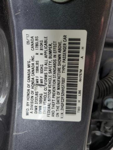 Photo 11 VIN: 2HGFC2F52HH577007 - HONDA CIVIC 