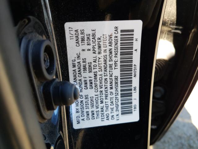 Photo 9 VIN: 2HGFC2F52JH508582 - HONDA CIVIC LX 