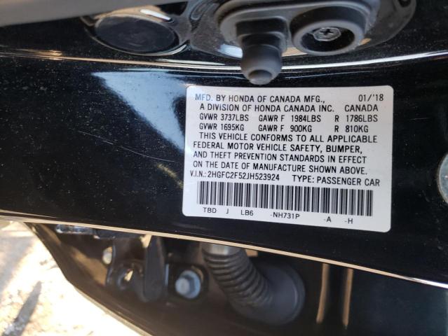 Photo 9 VIN: 2HGFC2F52JH523924 - HONDA CIVIC LX 