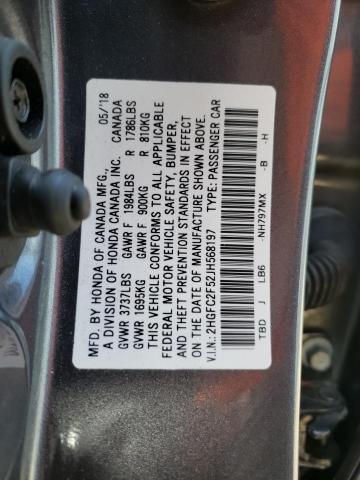 Photo 9 VIN: 2HGFC2F52JH568197 - HONDA CIVIC LX 