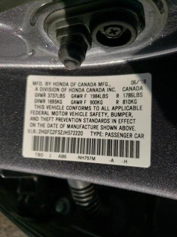 Photo 9 VIN: 2HGFC2F52JH572220 - HONDA CIVIC LX 