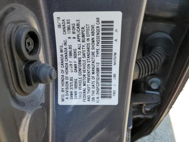 Photo 11 VIN: 2HGFC2F52JH588112 - HONDA CIVIC 