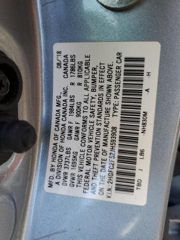 Photo 11 VIN: 2HGFC2F52JH593908 - HONDA CIVIC 