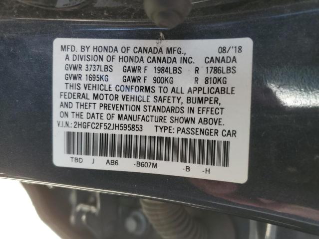 Photo 12 VIN: 2HGFC2F52JH595853 - HONDA CIVIC LX 