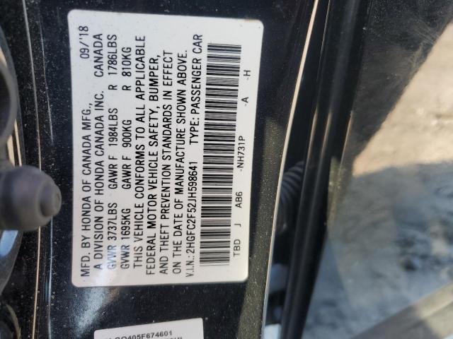 Photo 11 VIN: 2HGFC2F52JH598641 - HONDA CIVIC LX 