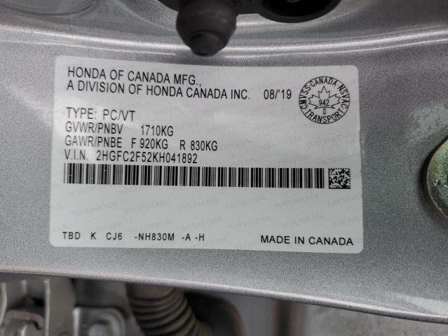 Photo 11 VIN: 2HGFC2F52KH041892 - HONDA CIVIC LX 