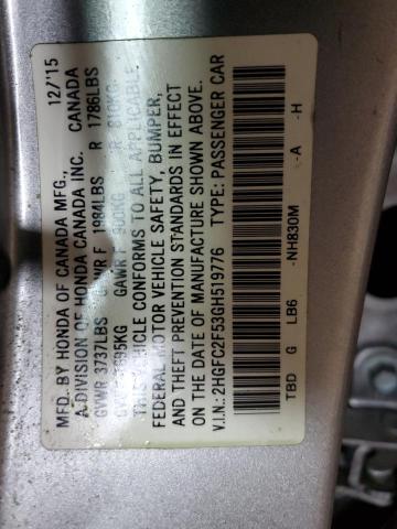 Photo 12 VIN: 2HGFC2F53GH519776 - HONDA CIVIC 