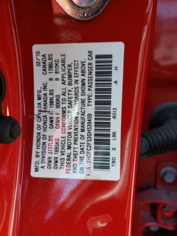 Photo 11 VIN: 2HGFC2F53GH539459 - HONDA CIVIC LX 