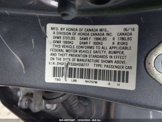 Photo 8 VIN: 2HGFC2F53GH556777 - HONDA CIVIC 