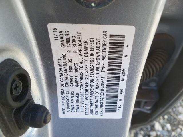 Photo 9 VIN: 2HGFC2F53HH505393 - HONDA CIVIC LX 