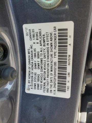 Photo 11 VIN: 2HGFC2F53HH521285 - HONDA CIVIC LX 