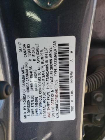 Photo 9 VIN: 2HGFC2F53HH531105 - HONDA CIVIC LX 