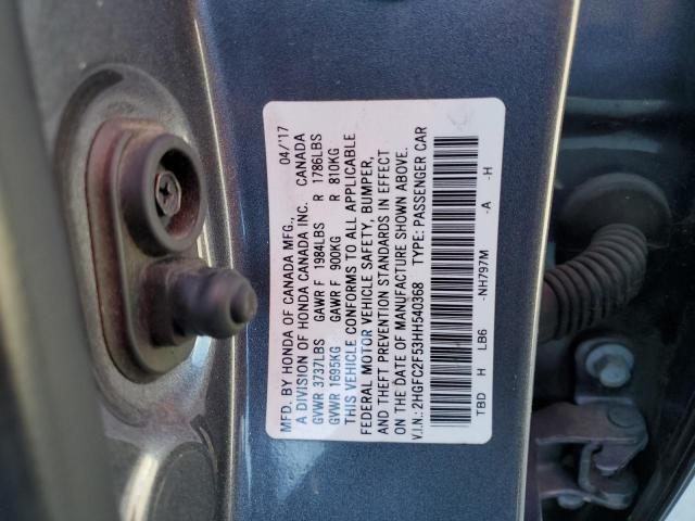 Photo 11 VIN: 2HGFC2F53HH540368 - HONDA CIVIC 