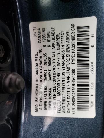 Photo 12 VIN: 2HGFC2F53HH541388 - HONDA CIVIC LX 