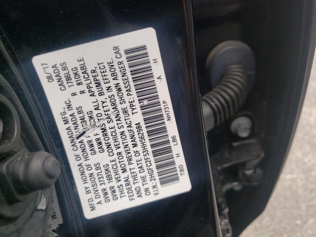 Photo 9 VIN: 2HGFC2F53HH562984 - HONDA CIVIC LX 