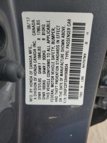 Photo 11 VIN: 2HGFC2F53HH568834 - HONDA CIVIC LX 