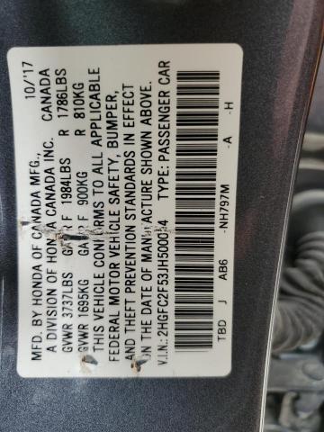 Photo 11 VIN: 2HGFC2F53JH500054 - HONDA CIVIC 