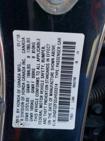 Photo 11 VIN: 2HGFC2F53JH533314 - HONDA CIVIC 